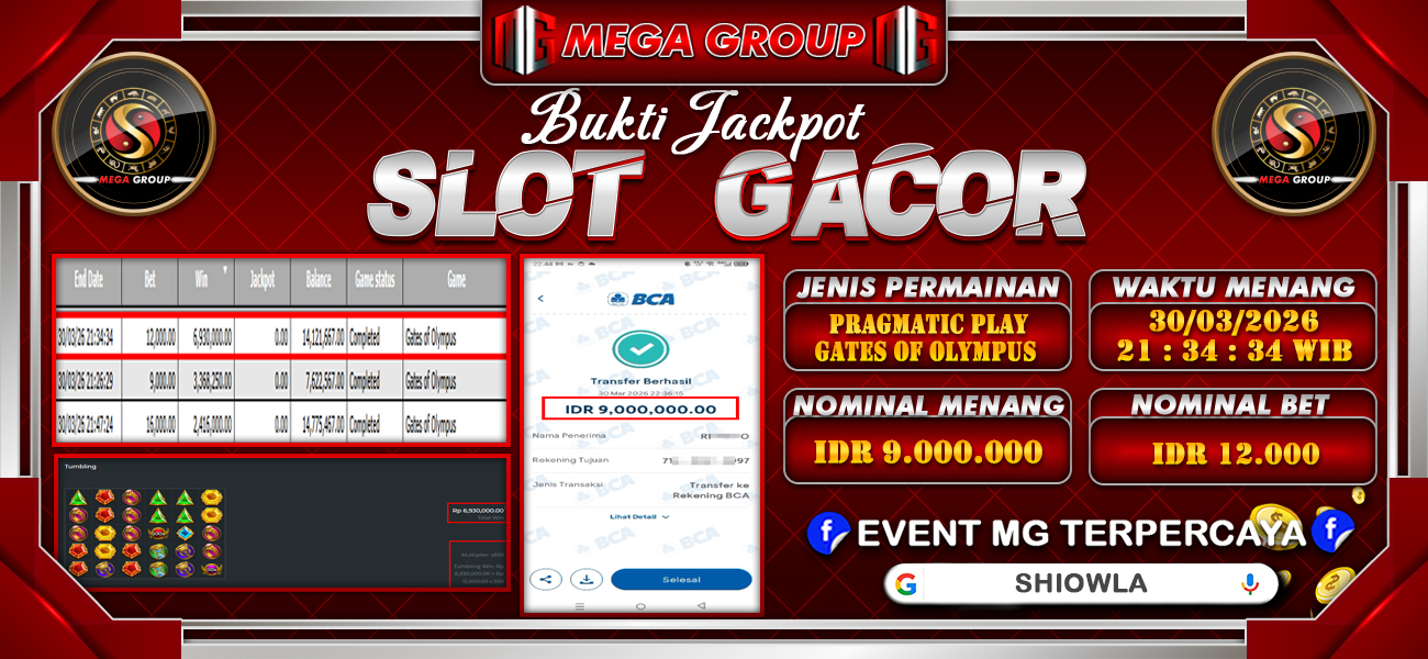 Bukti JP situs Shiowla hari Selasa, 31 Maret 2026